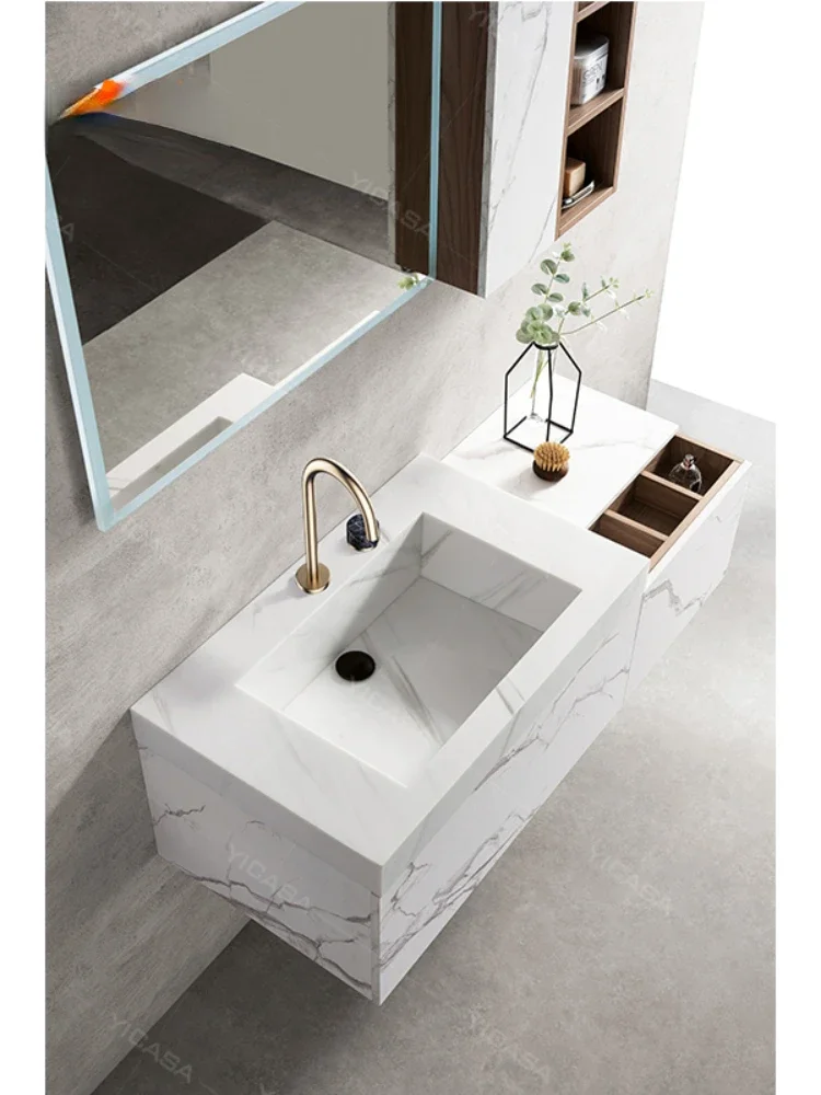 popular luxury design white marble color top bathroom vanity