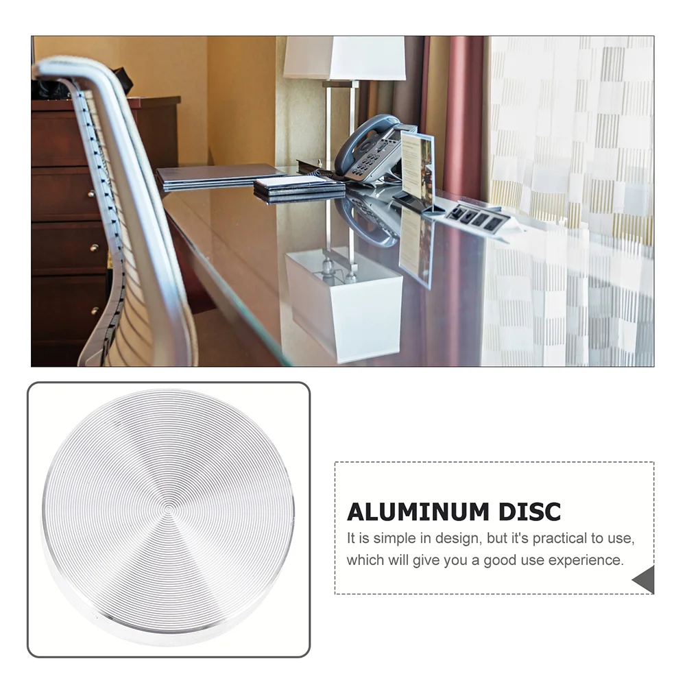 Discos grossos de alumínio sólido para mesas de café, liga de prata, adaptador redondo superior, vidro desktop, 400x400x070cm, 4 pcs