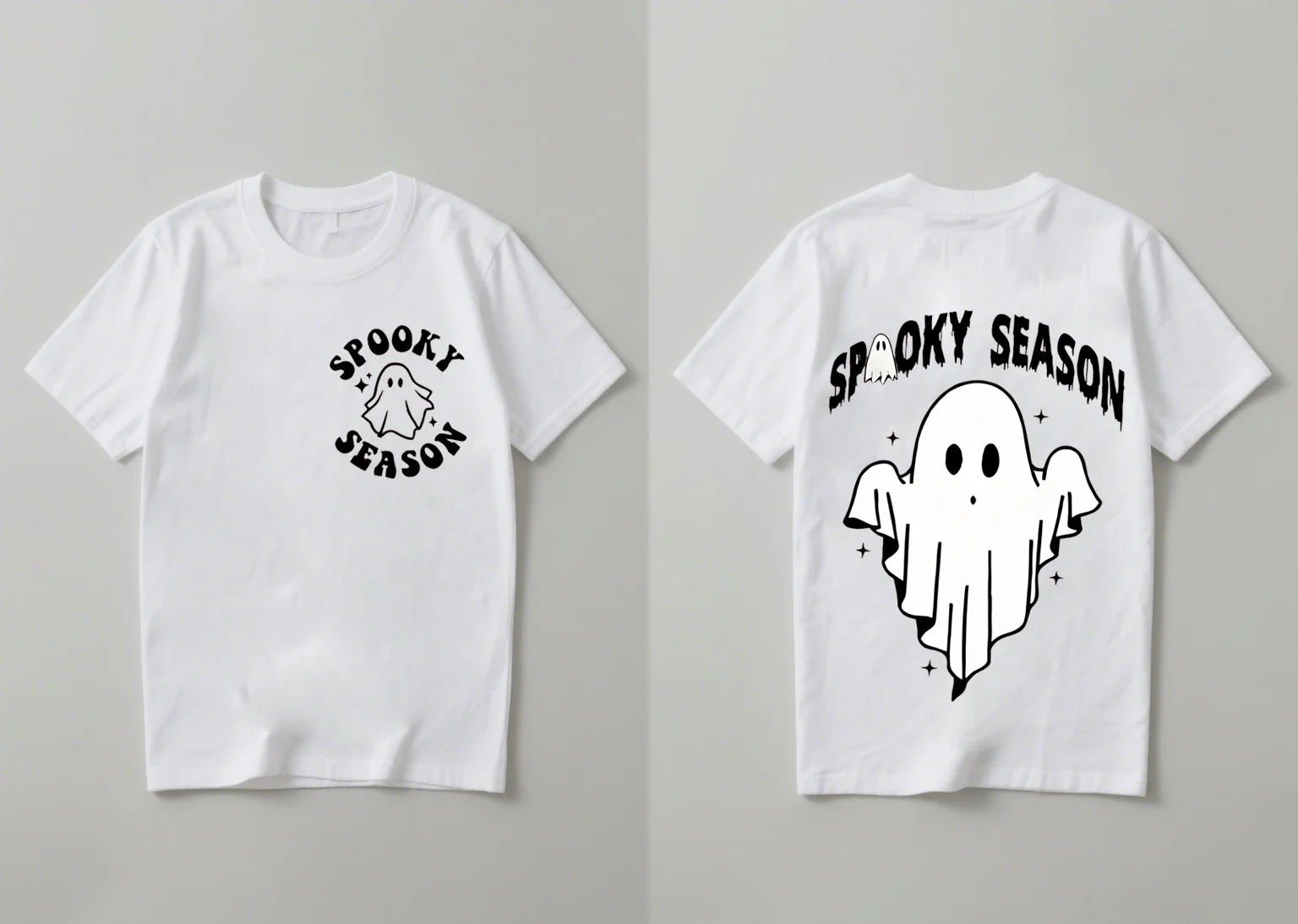 

2025 модная мужская и женская повседневная модная двусторонняя рубашка с короткими рукавами и принтом призраков, простая и удобная