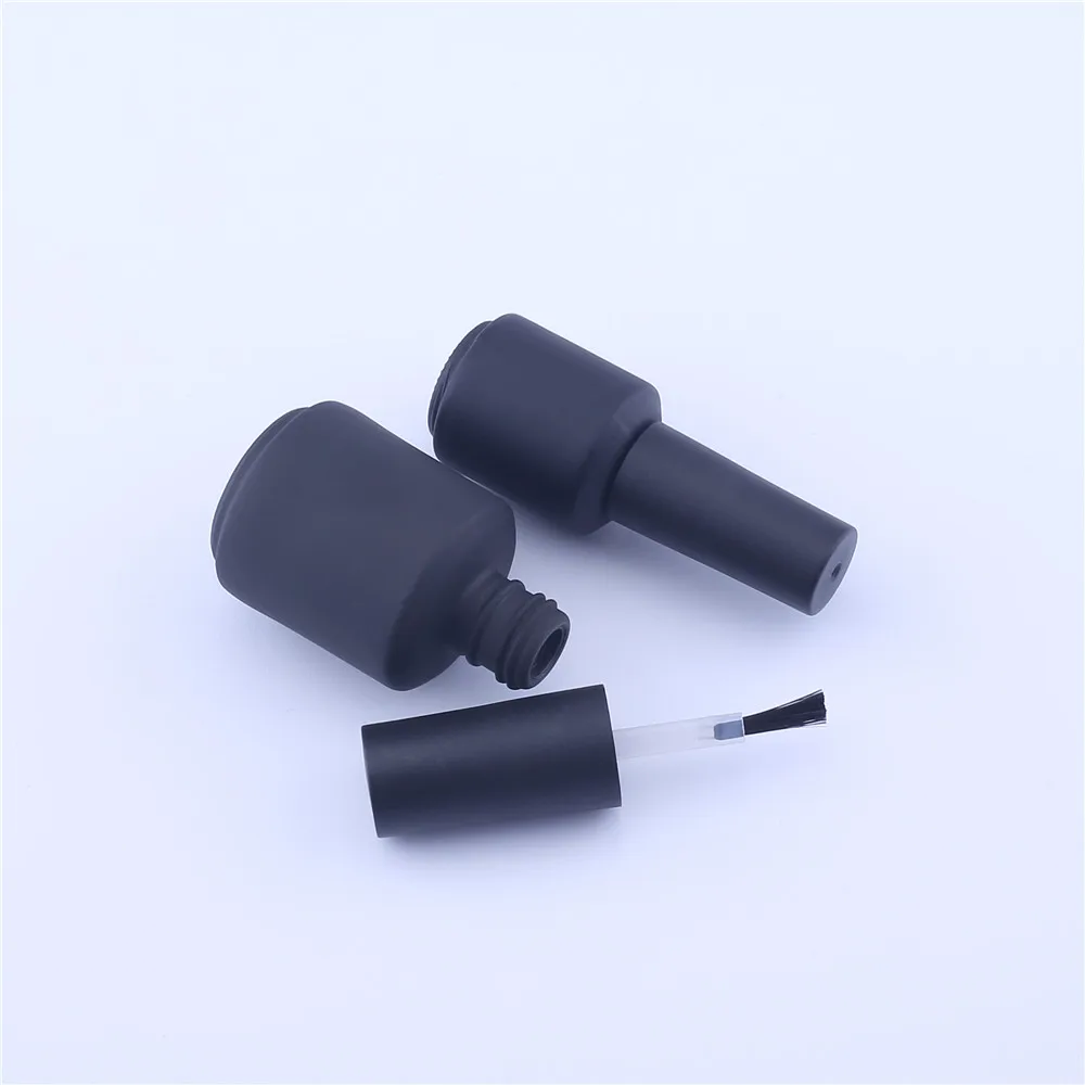 100pcs Black Frosted Glass Nail Polish Bottle Empty Cosmetic Containers Nail Glass Bottles With Brush 8ml/15ml