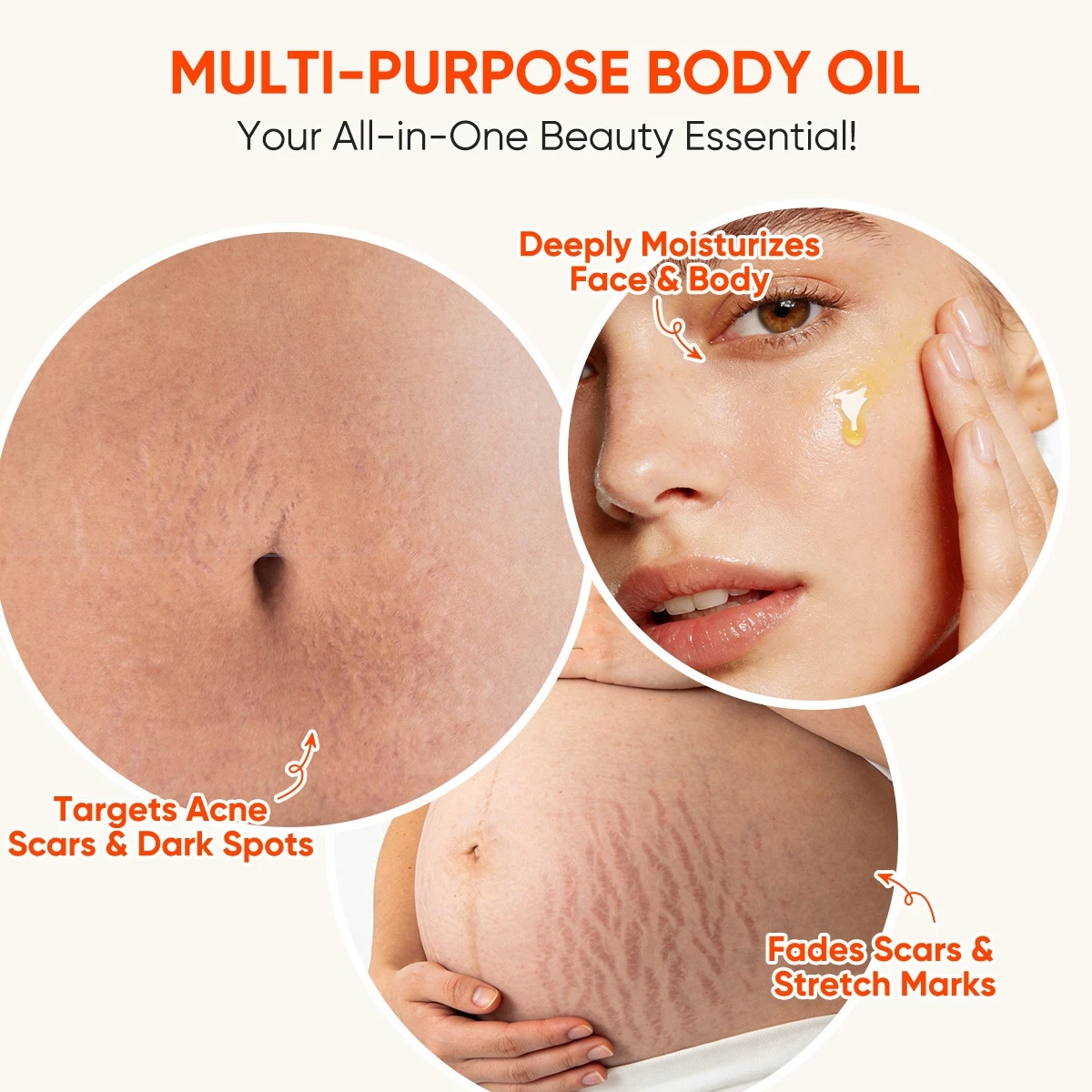 150ml Vitamin E Skin Care Oil Remove Pregnancy Stretch Marks Postpartum Care Elastic Skin Firming Collagen Body Care Oil
