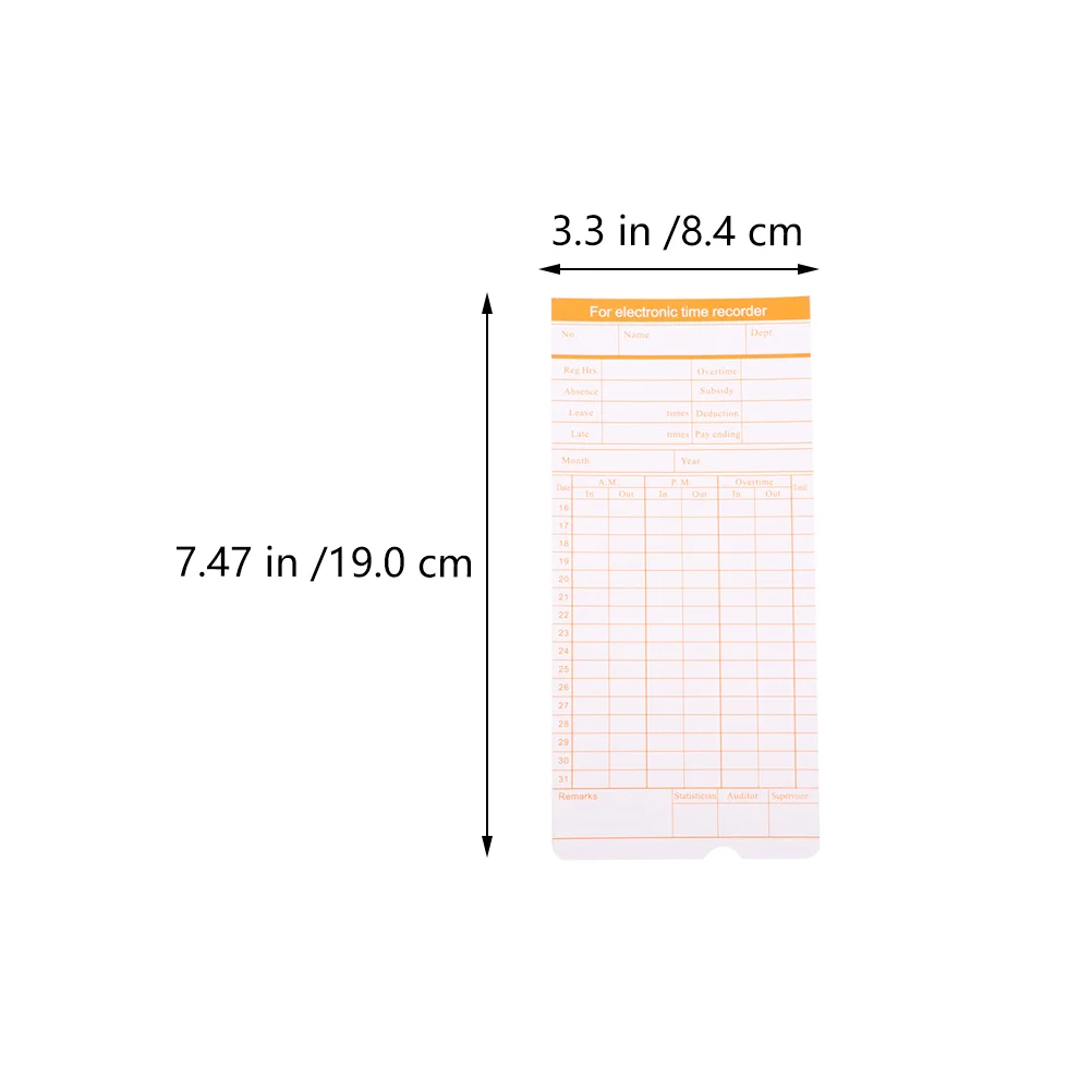 200 Blatt englische Anwesenheitskarte, Büro, Zeitkarten, Uhr, Klebeband, Schriftrolle, Aufzeichnungspapier, Marmelade, Pendeln, Arbeit, unsichtbar