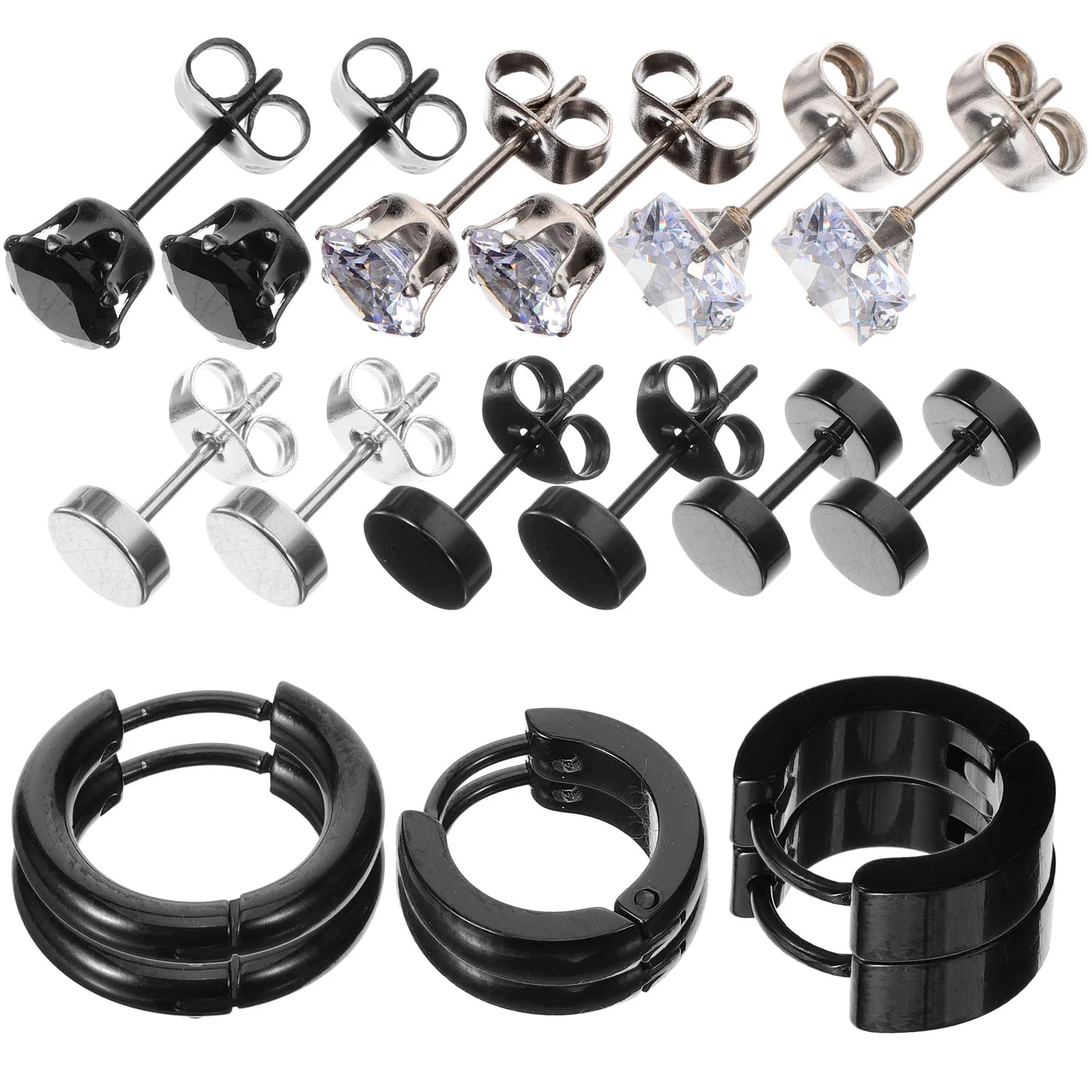 Zestaw kolczyków minimalistyczne kolczyki koła uniwersalne dopasowanie do różnych stylizacji bezpieczne w noszeniu modna biżuteria