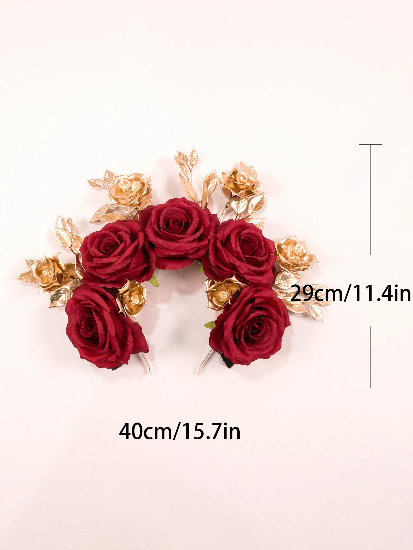 Handgemachte künstliche dunkelrote Rosen krone für Hochzeit Braut, Halloween-Tag des toten Festivals Blumen krone Blumen Stirnband