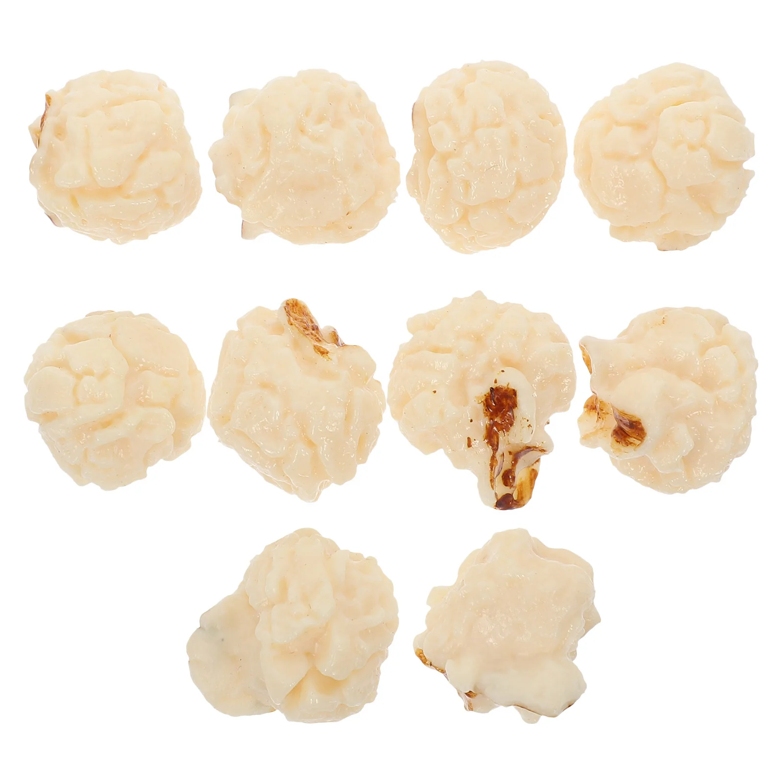 

10 Pcs Mini Popcorn Model Artificial Simulation Models Puffed Accessory Simulated Fruits