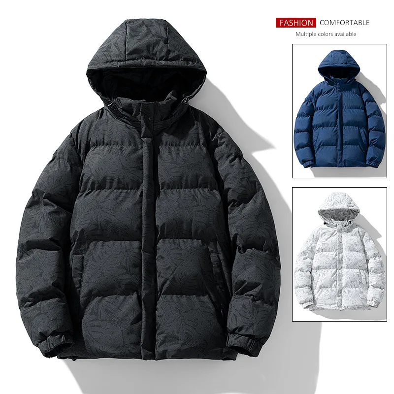 Pop New Fashionable Winter Men's Jacket Thickened Puffer Coat Men's Casual Versatile Hooded Cotton Jacket Men's Cotton Coat