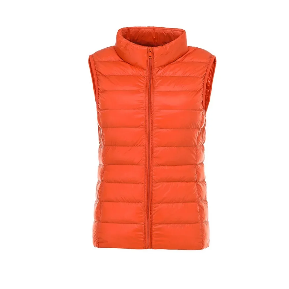 Dames ultralicht donsjack vest herfst winter 2024 lichtgewicht witte eendendons vest jas mouwloos warm winddicht vest