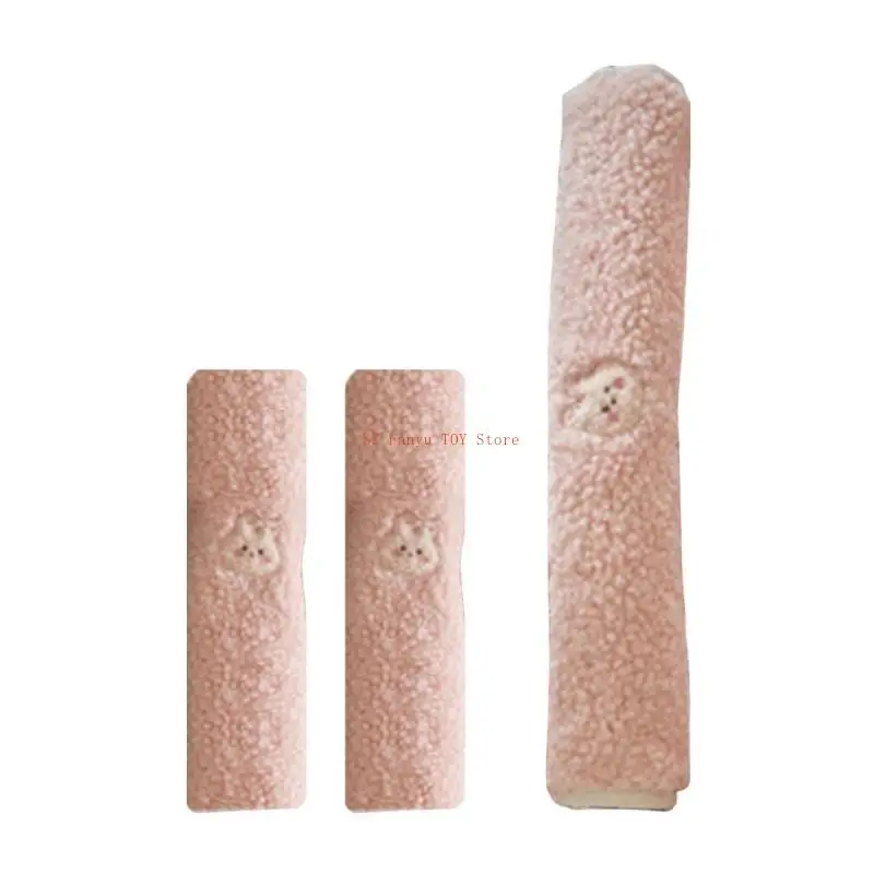 

96GC 1 Set Pluh Burp Cloth Teething Bib Multifunctional Pram Strap Armrest Cover Baby Strollers Drooling Bib Saliva Towel