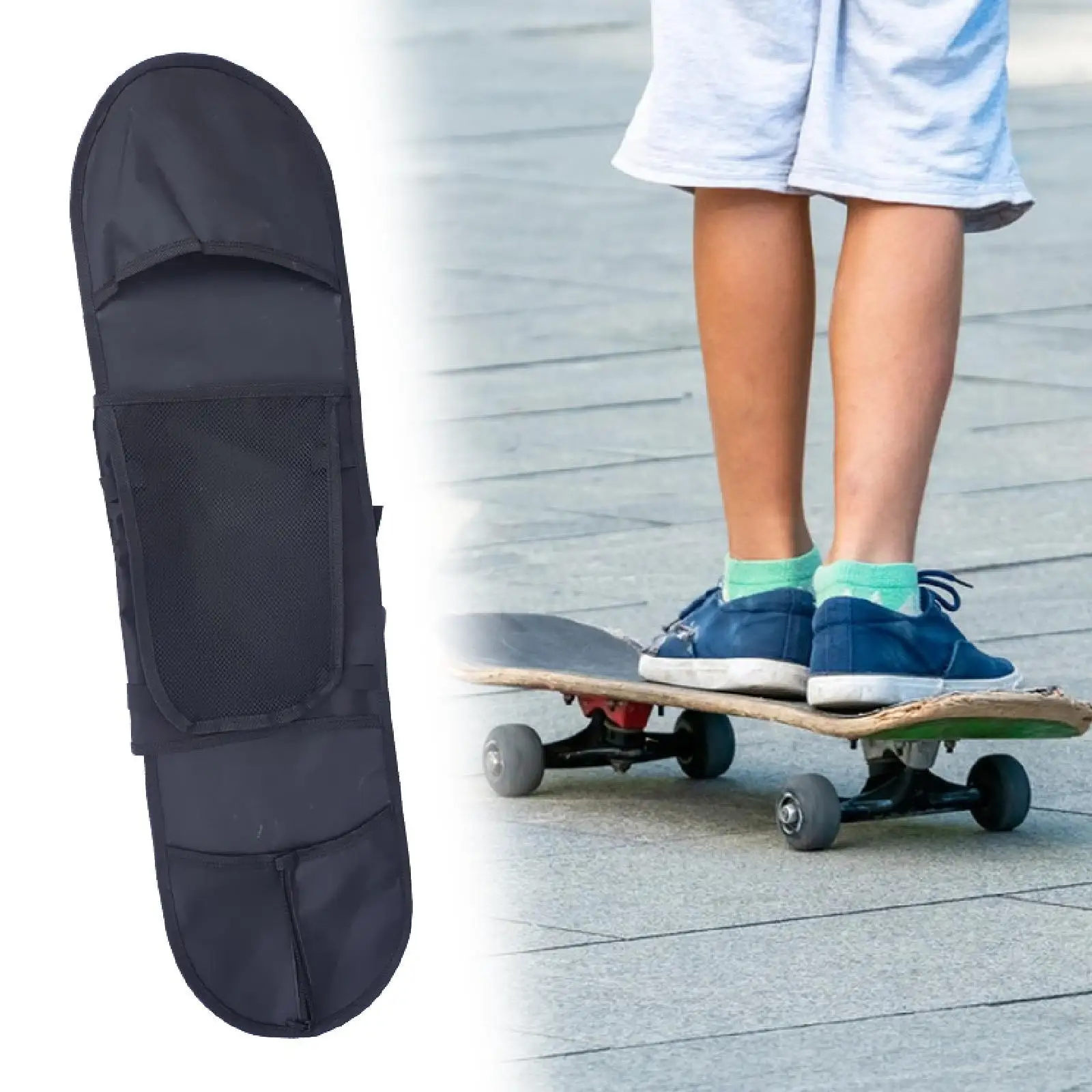 

Чехол для хранения сумки для скейтборда, универсальный для путешествий на открытом воздухе с регулируемым ремешком, портативный для мужчин и женщин, сумка для переноски, сумка на плечо