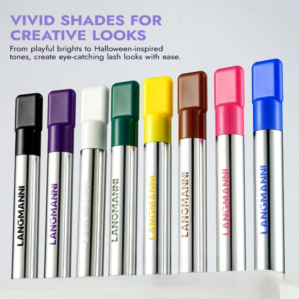 Big Brush Silk Fiber Mascara Fast Dry Ultra-Fine Brush Colorful Mascara Lengthen Eyelashes Curling Mascara Makeup Application