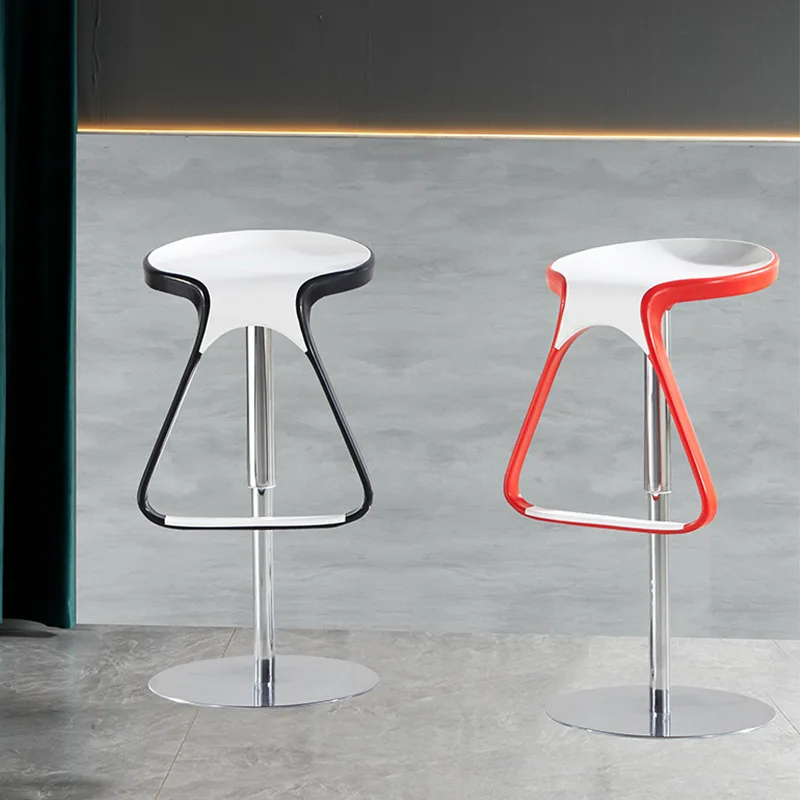 

Adjustable Disk Base Bar Chair Luxury Pneumatic Design Base Reception Desk Bar Chair Office Nordic Sgabelli Da Bar Decoration