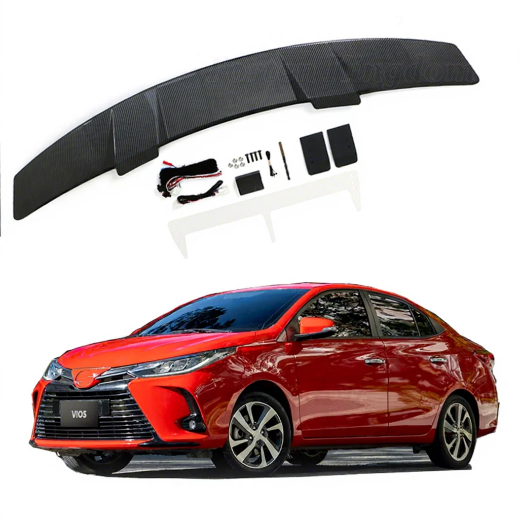 

NEW Electric Universal Carbon Fiber Sedan Car Rear Trunk Tail Boot Spoiler Wing for Vios
