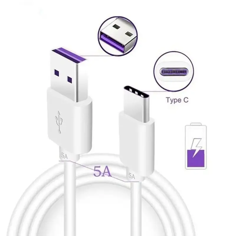 0.25M/0.5M/1M 5A 65W  USB Type C Cable Mobile Phone Fast Charging Data Cord For Samsung  Xiaomi  Huawei Oppo Super Charger Cable