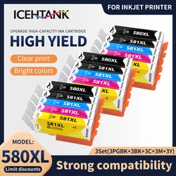 Icehtank 580 xl pgi 581キヤノンPGI580 580XL cli 581XLインクカートリッジPixmaTR7550 TR8550 TS6150 TS6151 TS8150 TS9150プリンタ