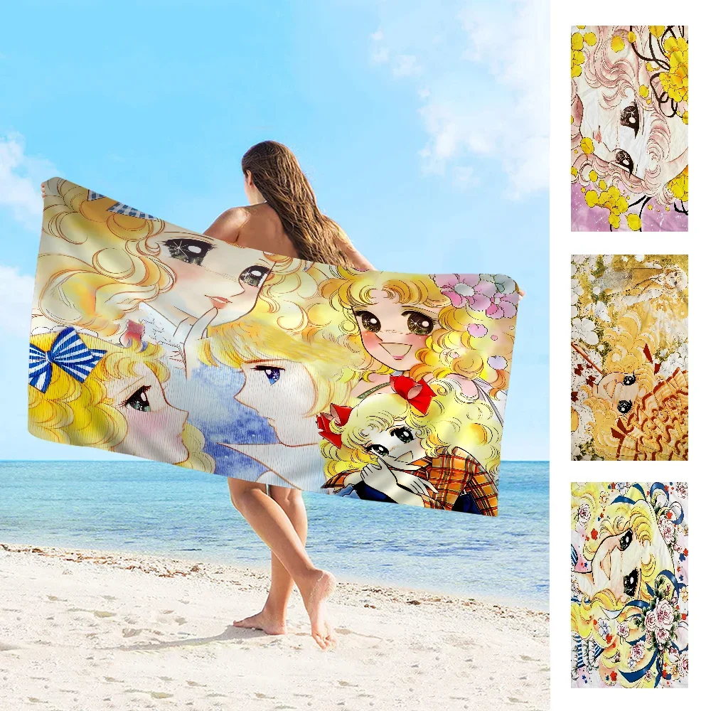 Cartoon Women's Candy Candy Towel Microfiber Beach Towel Absorbent Quick dry Soft Yoga Swimming Resort Mountain Climbing Towel