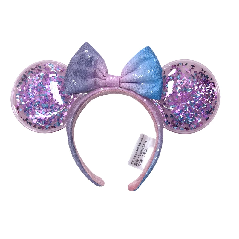 Disney Mickey Mouse Ears Headband Easter Eggs Hair Hoop Cosplay Hairband Disneyland Sequin Girl Big Bow Headband Decorate