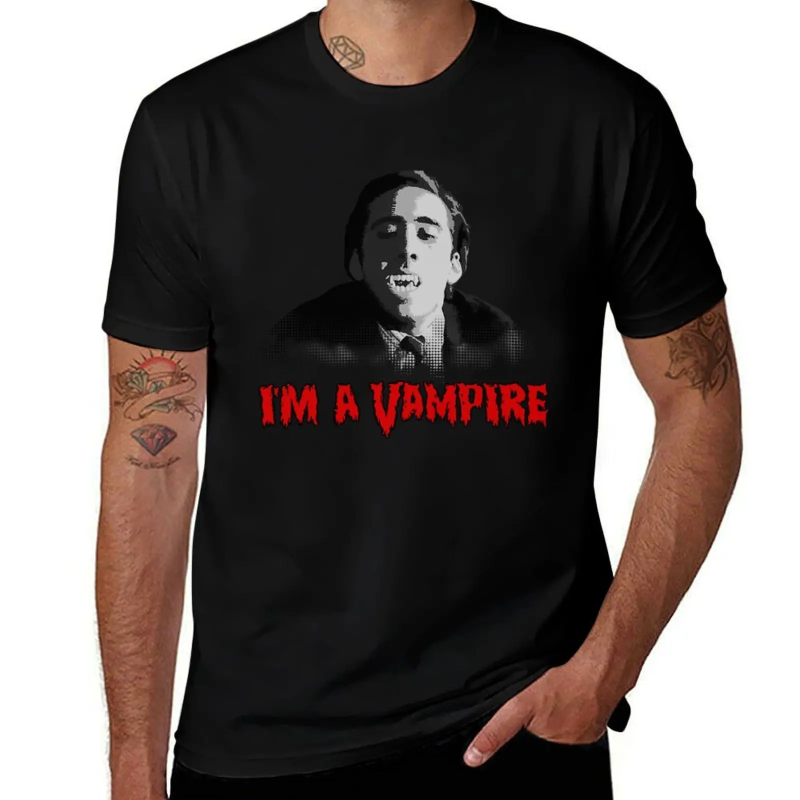 

shirt A Kiss) T-Shirt - Nicolas (Vampire's quality t I'm man high t shirt Vampire Cage designer cotton man