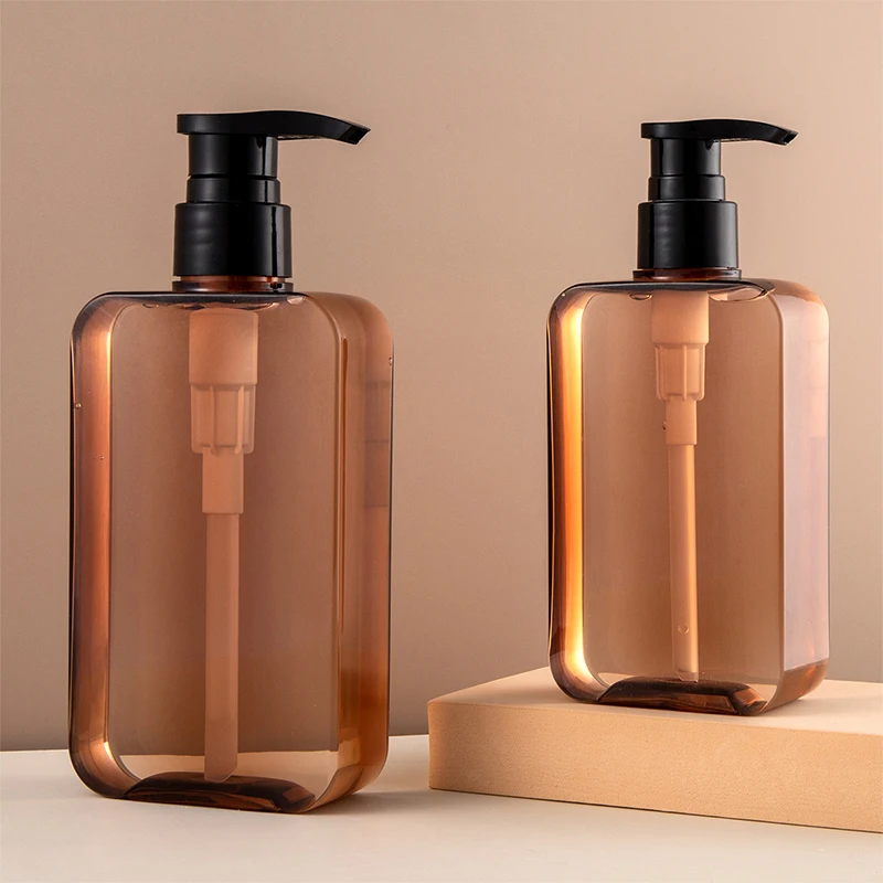 Bouteille carrée transparente pour liquide Regina, points de mousse fouettée, bouteilles à pompe pour shampoing, gel douche gratitude, 200 ml, 300ml