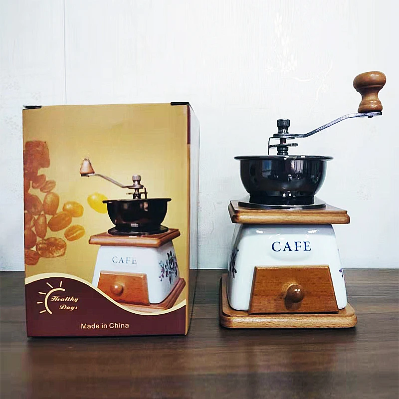 Ceramic core bean grinder foreign trade hot-selling  wood hand coffee machine