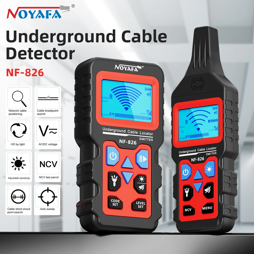 Noyafa NF-826 Wire Tracker Portable Telephone Cable Locator Underground Pipe Detector Professional Cable Finder