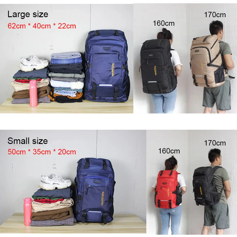 Imagem -05 - Mochila Tática de Grande Capacidade para Homens e Mulheres Mochila de Nylon ao ar Livre Mochila de Acampamento e Caminhada 80l 50l