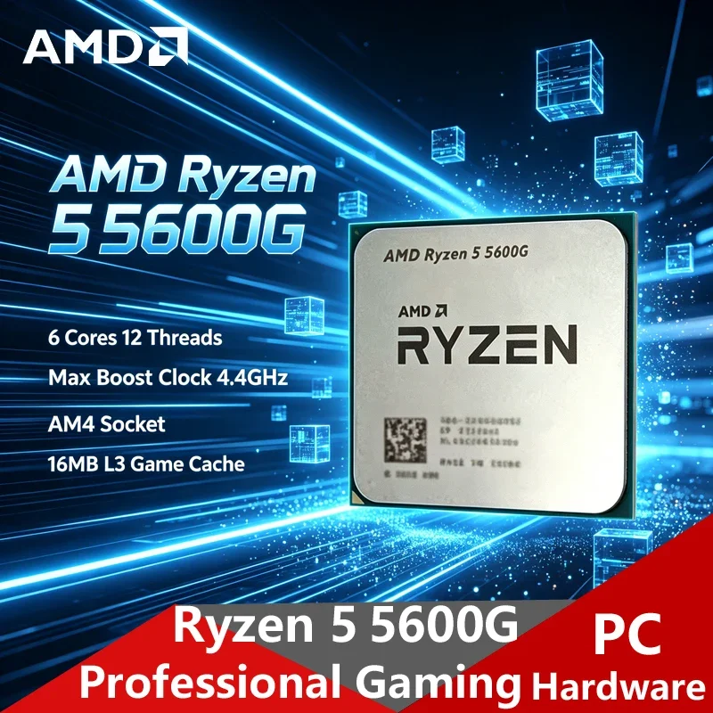 

AMD Ryzen 5 5600G AM4 IGPU Gaming CPU,6C12T 4.4GHz Boost,16MB Cache OEM Tray No Box For Entry DIY Desktop Builds