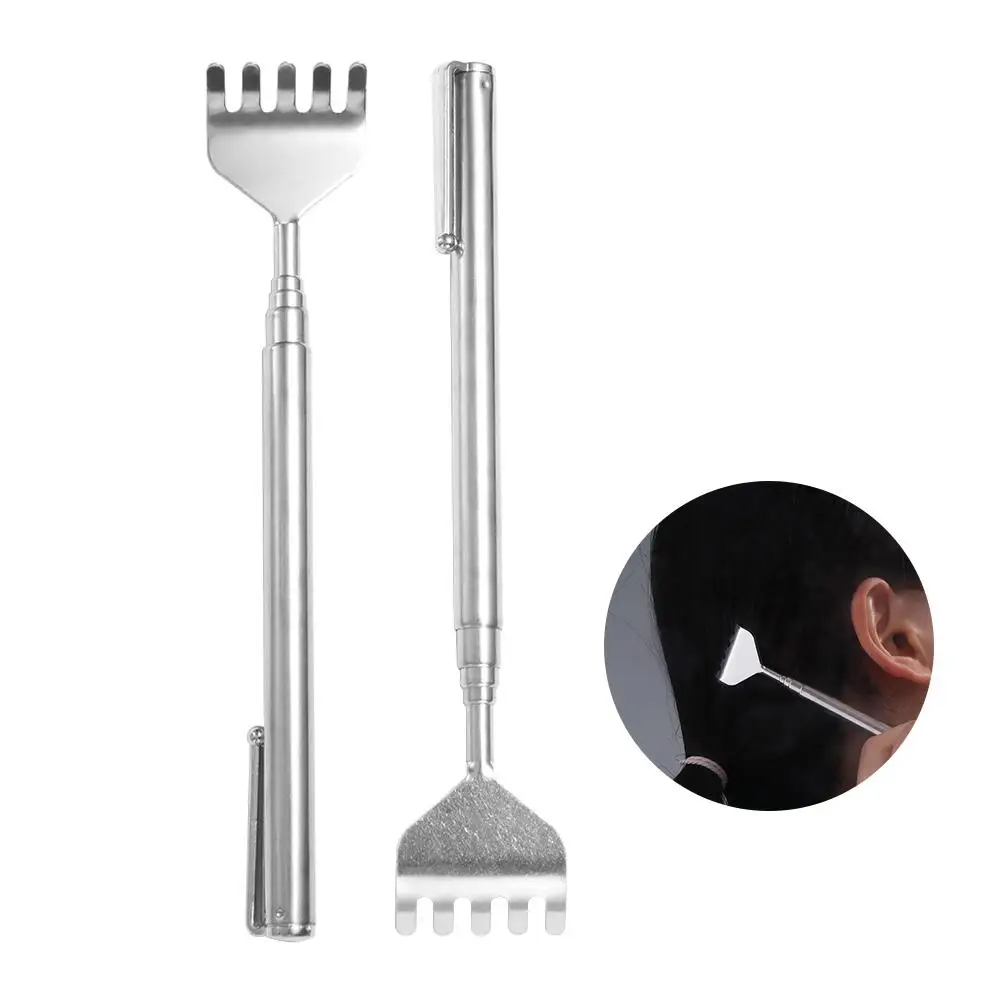 Retractable Back Scratcher Stainless Steel Pen Clip Itch Scratcher Telescopic Pocket Itch Massage Tool Itch Scratching