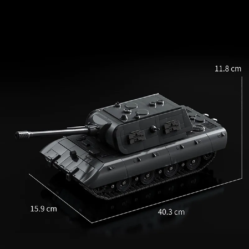 

E100 Tank Destroyer Military Building Blocks Set 6 Figures Collectible Technik Tanks Assembly Model Kit Adults Toy Gifts 1866PCS