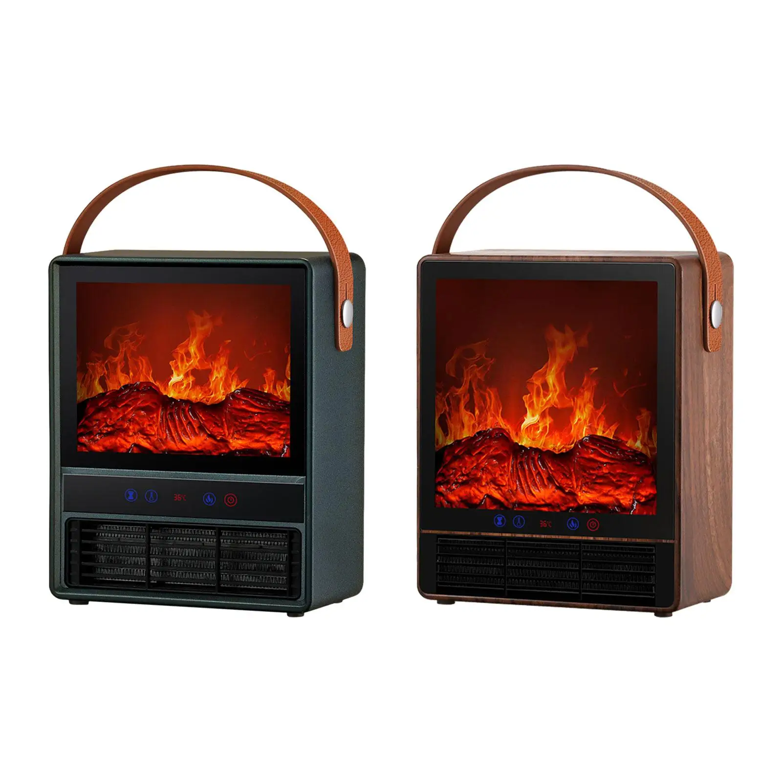 Electric Fireplace Heater Standing Tabletop Warmer for Desktop Home Bedroom