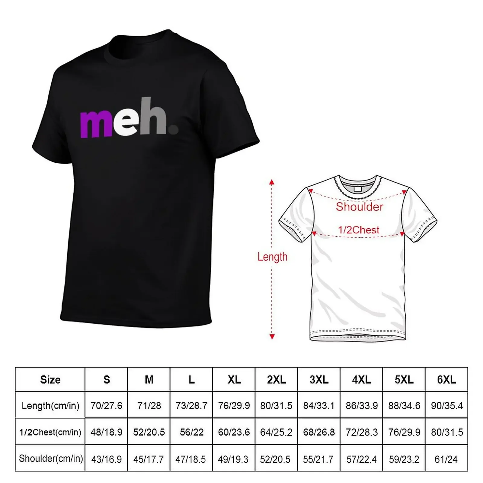 Meh. Asexual Pride T-Shirt baggy shirts anime t shirts sports fans quick-drying oversized t shirts for men