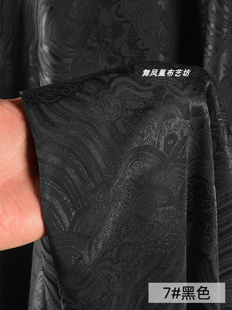 Imitation Acetic Acid Fabric Jacquard Cheongsam Long Sleeved Smooth Soft Apparel Sewing Fabrics Clothing Diy Sew Cloth Wholesale