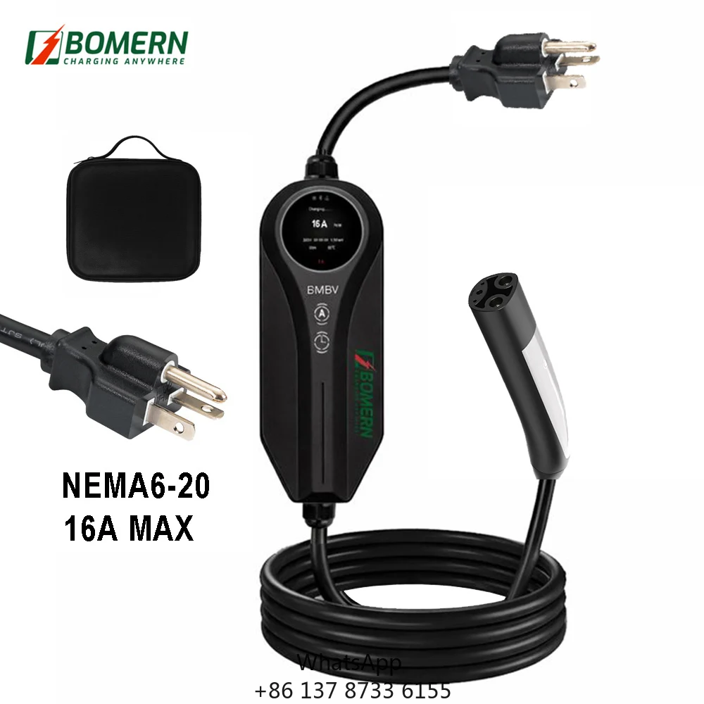 BOMERN New Smartlife APP EV Charger For Home Use 16A 110-240V 3.5kW 5M Cable IP66 Protection CE/FCC Certified Portable