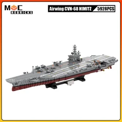 WW2 US Navy USS Nimitz CVN-68 Attack Nuclear Powered Aircrafts Carrier MOC Building Blocks Model Collector Kit Bricks Toys