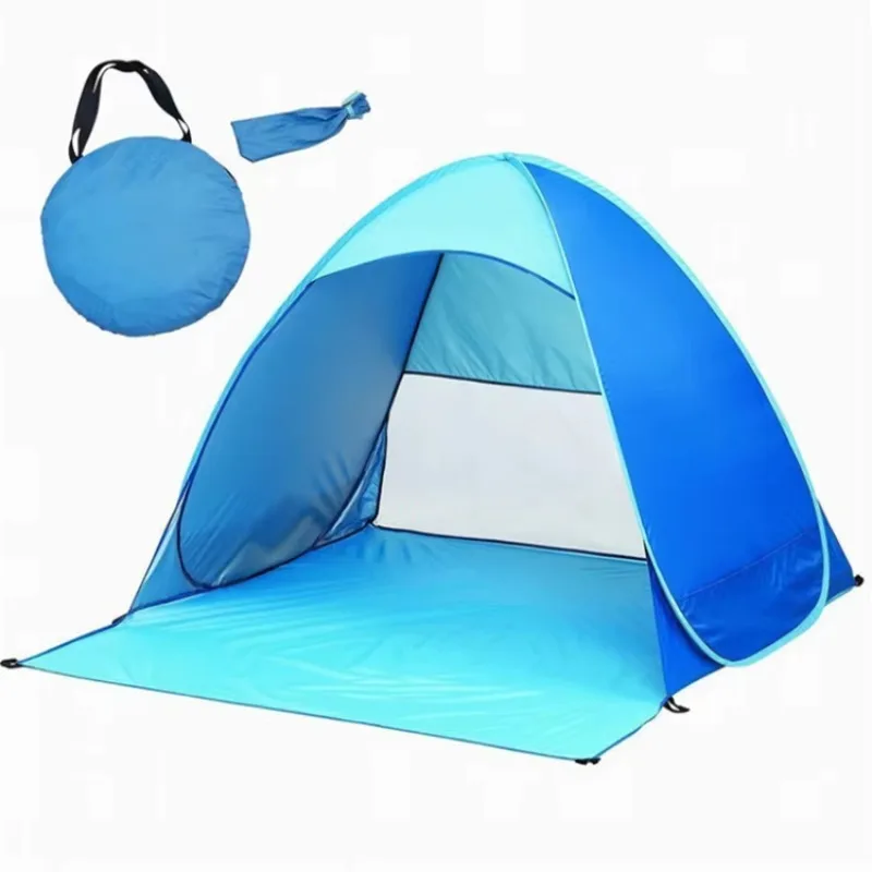 Easy Setup Outdoor Camping Beach Tent Automatic Pop-Up with UPF+50 Sun Protection for Travel and Fun