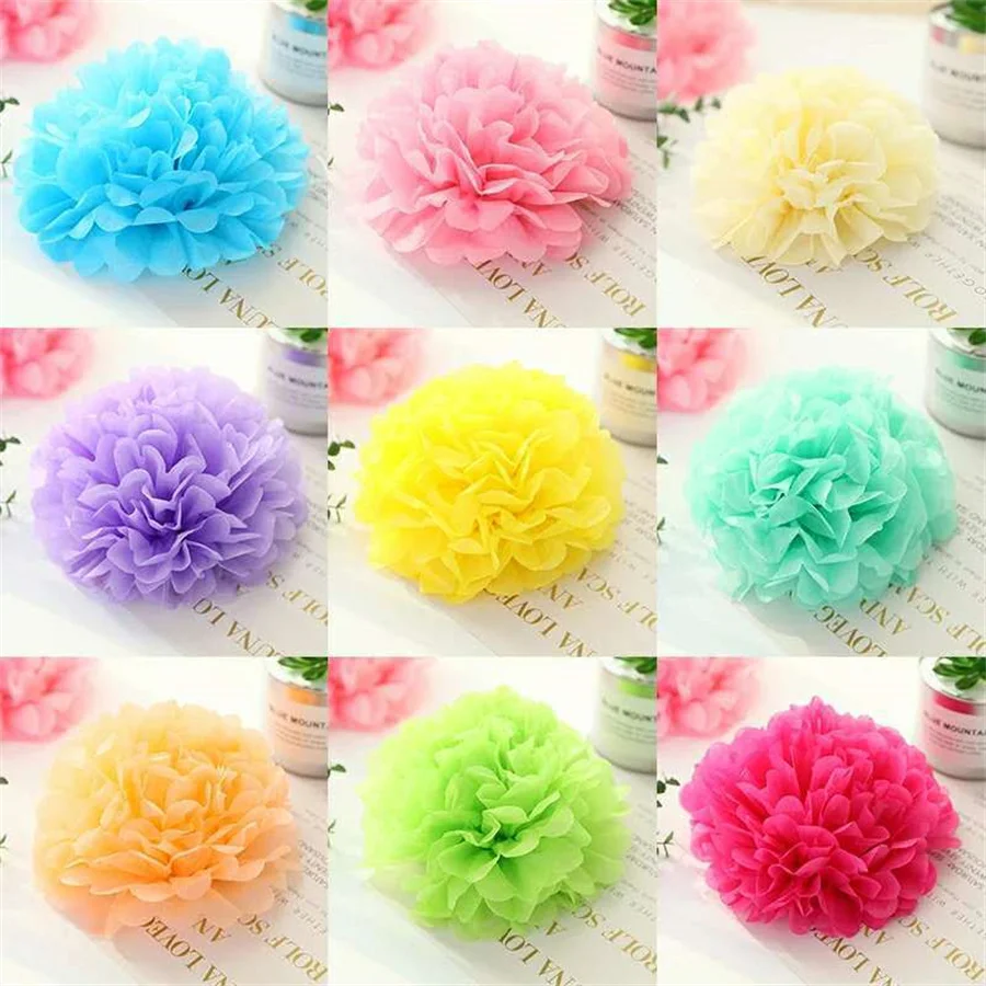 5PC Colorful Tissue Paper Pompoms Flower Balls 10/15/20/25/30cm Pom Poms Ball Home Garde Decor Birthday Wedding Party Decoration