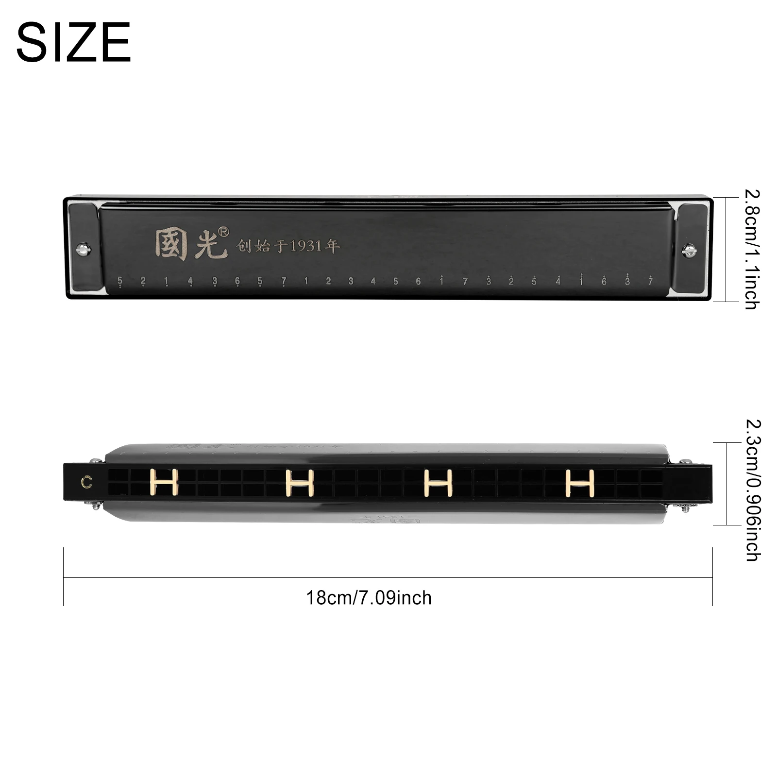 24 Hole Diatonic Harmonica C Key Commemorative Version Polyphonic Harmonica Wind Instrument for Beginner Students Performance
