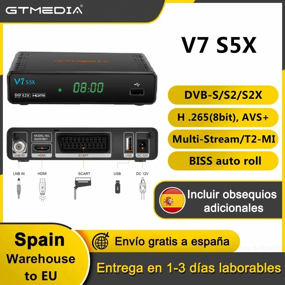 

[Genuine]GTMEDIA V7 S5X DVB-S/S2/S2X Full HD 1080P PVR Ready Support USB WiFi 4G/3G Dongle Satellite Receiver