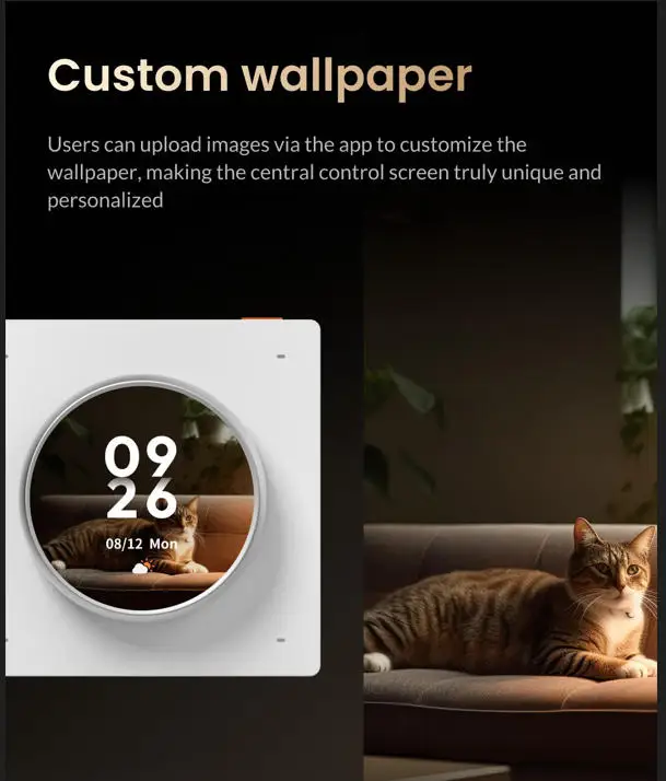 Tuya Smart Knob Central Control Screen 1.6 Inch Touch Rotate Panel with 3 Relays Customize Wallpaper Dimmable Light Switch