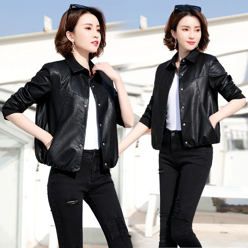 trend women's leather clothing 2024 spring and autumn season new Haining genuine leather sheep leather short high-end