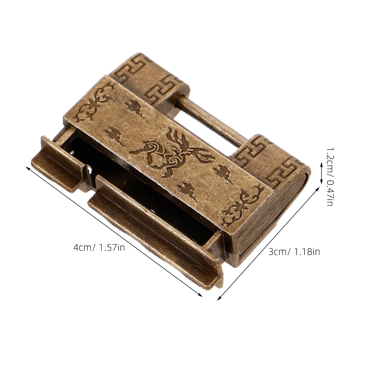 1Set Vintage Copper Lock Padlock Latch Jewelry Box Drawer Decorative Small Locks Keys Small Locks with Keys