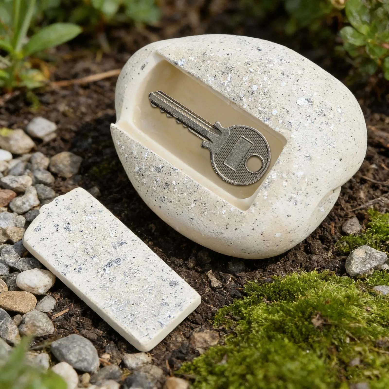 Fake Rock Key Hider Simulated Stone Outdoor Key Box Weatherproof Resin Hidden Case for Spare Keys Garden Yard Patio Safe Storage