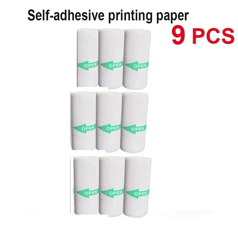 9PCS 57MM Rolls Thermal Paper Self-adhesive Sticker Paper Photo Paper For Mini Printer Kids Instant Print Camera