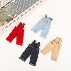 Fashion Mini Jeans Overalls Rompers Doll Clothes Accessories Doll Clothes Dress Up Toys For 1/12 Doll Ob11 Doll