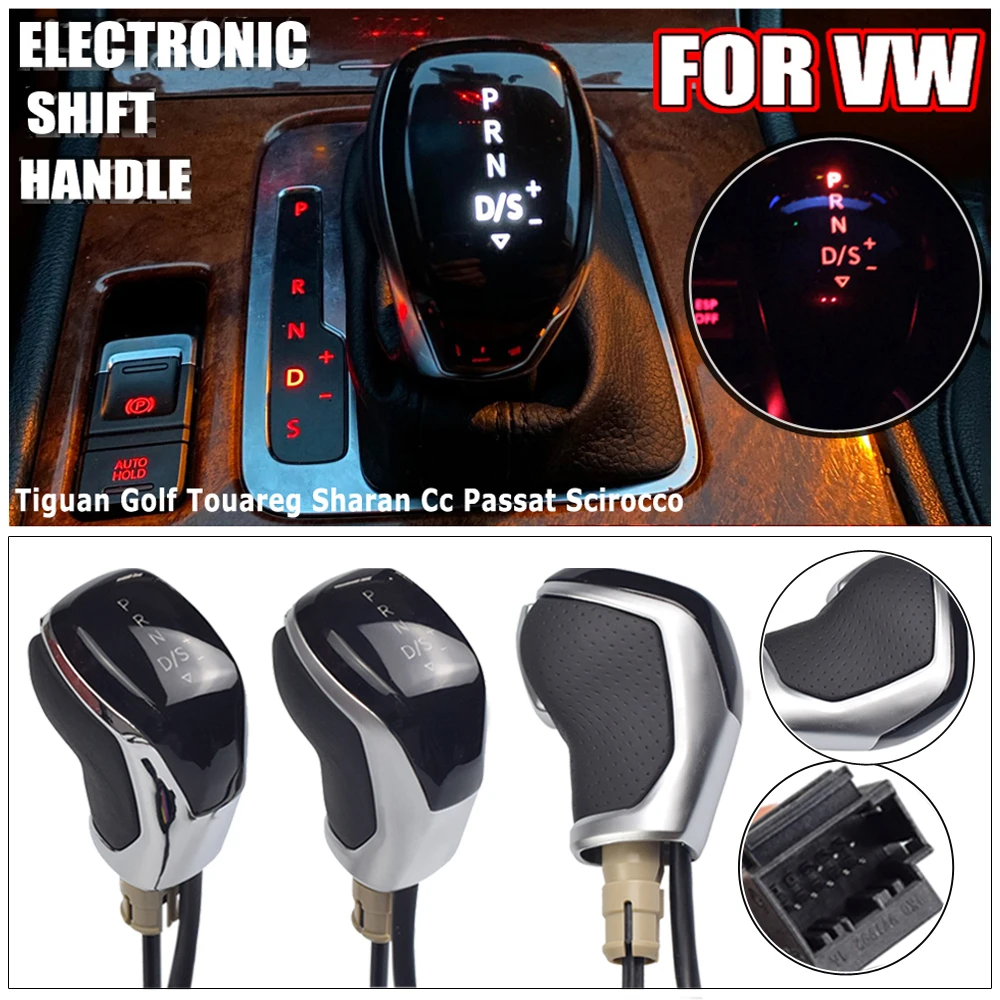 For Volkswagen vw CC Jetta Golf mk6 mk7 Tiguan Passat Sagitar with LED indicator light Car Gear shift Head Shift Shifter Handle