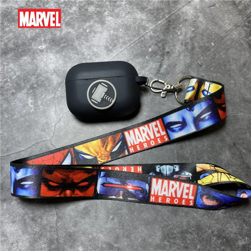 Cartoon Marvel Earphone Case For Airpods Pro Airpods 3 2021 Silicone Wireless Bluetooth Earpiece Protective Cover With Lanyard