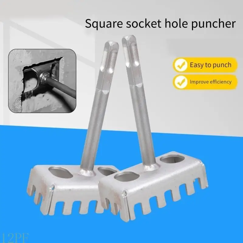 12PF Steel Square Hole Cutter Grooves Tool for Professional Socket Installation Work