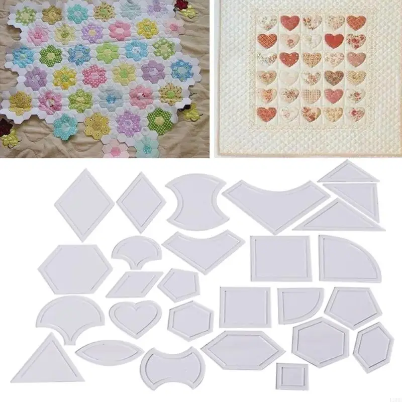 27pcs Modèles courtepointe à main mixtes