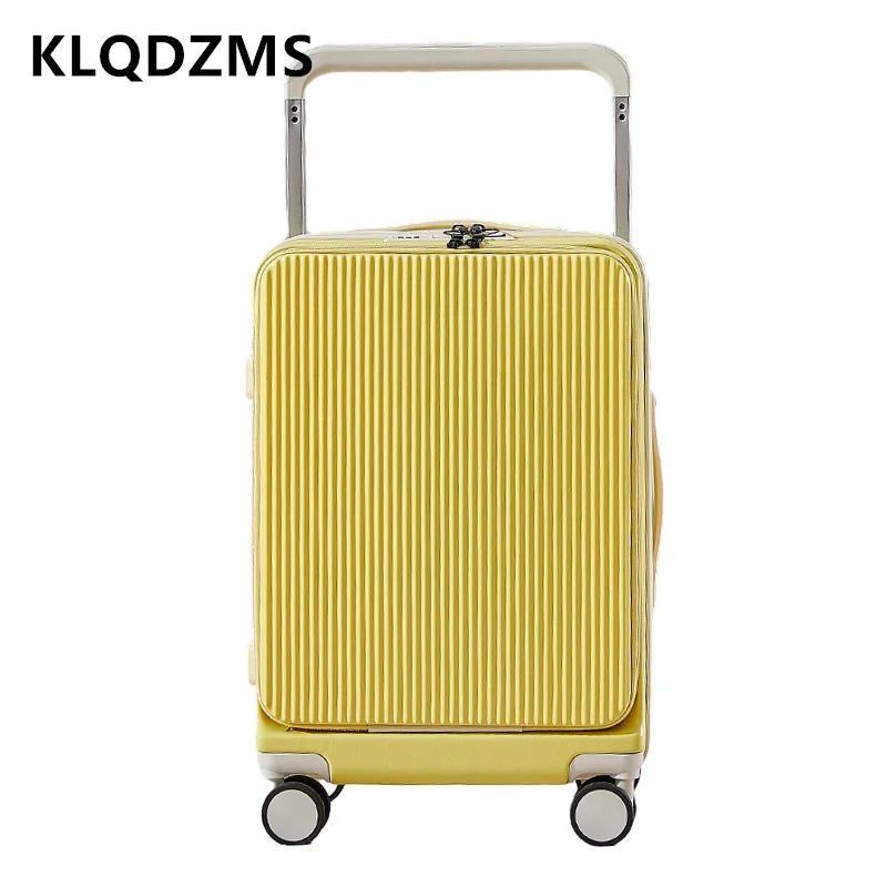 KLQDZMS Luggage Travel Bag 22“24”26 Inch Front Opening Trolley 20 “PC Laptop Boarding Case USB Charging Multi-function Suitcase