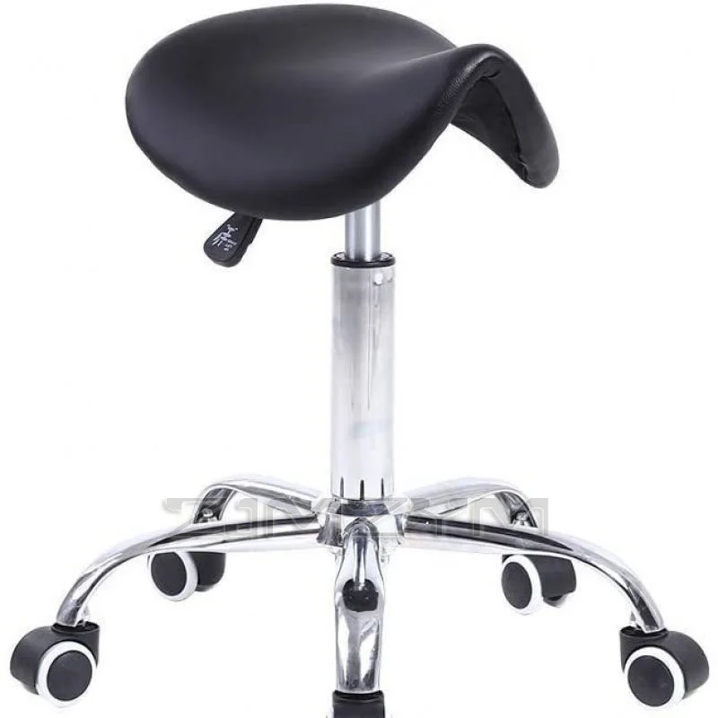 Solid Swivel Foot Saddle Stool with Backrest for Cosmetology Shop Technician Dental Spinning Lift Adjustable Height Chair