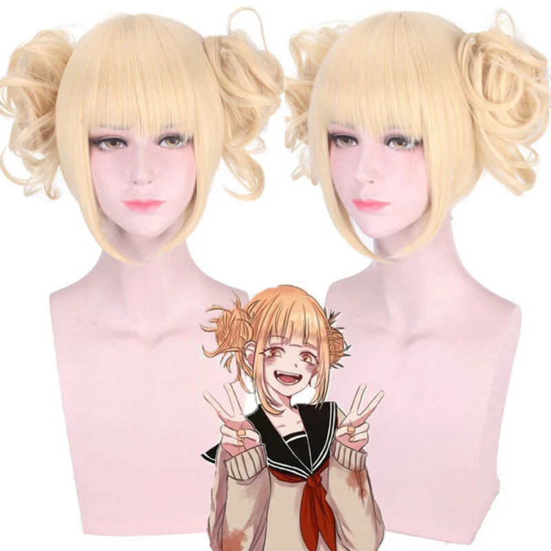 Anime Wig Synthetic Hair Touwa I Was Reincarnated as a Slime Cosplay Wig Two-Piece Tiger Mouth Clip Milk Gold Cosplay Wig
